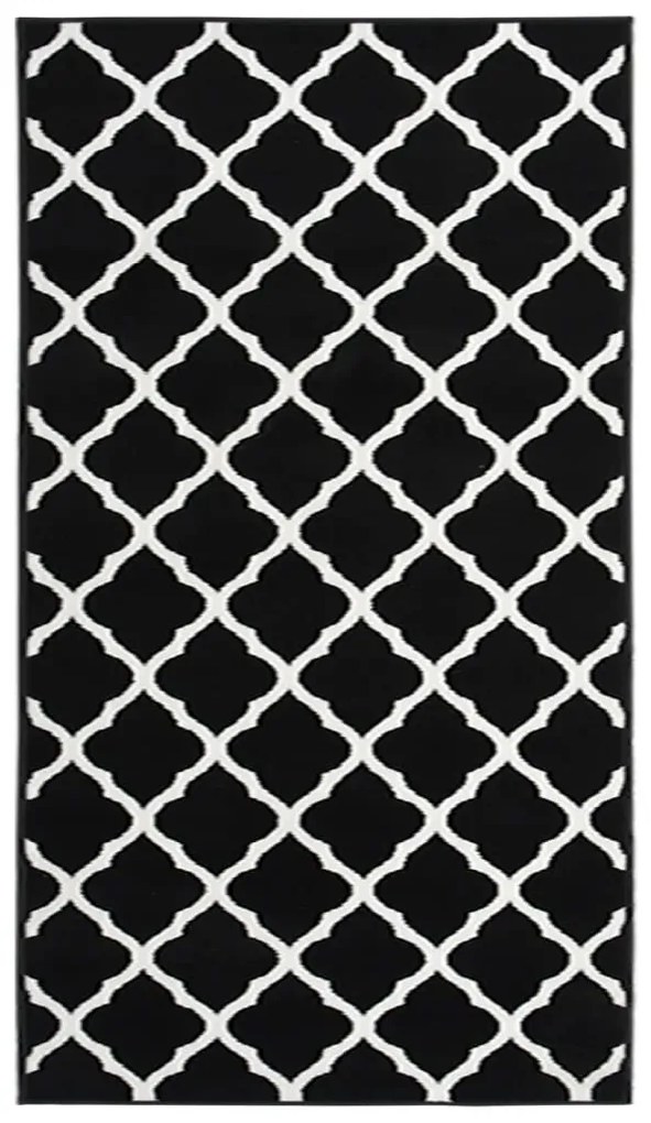 vidaXL Passadeira 100x200 cm polipropileno preto e branco
