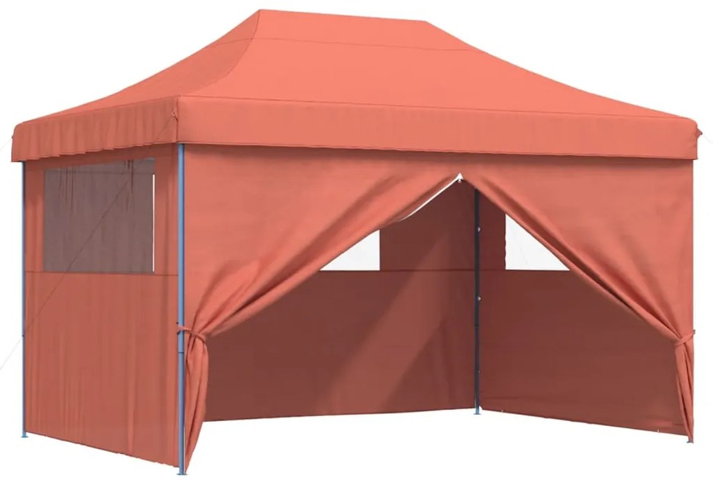 Tenda p/ festas pop-up dobrável 4 paredes laterais terracotta