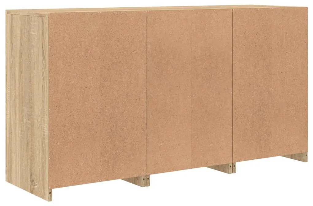 Aparador com luzes LED 123x37x67 cm carvalho sonoma