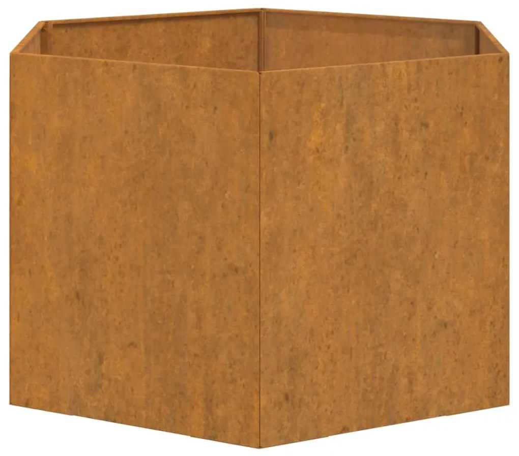 Vaso/floreira 60x60x45 cm aço corten cor enferrujado