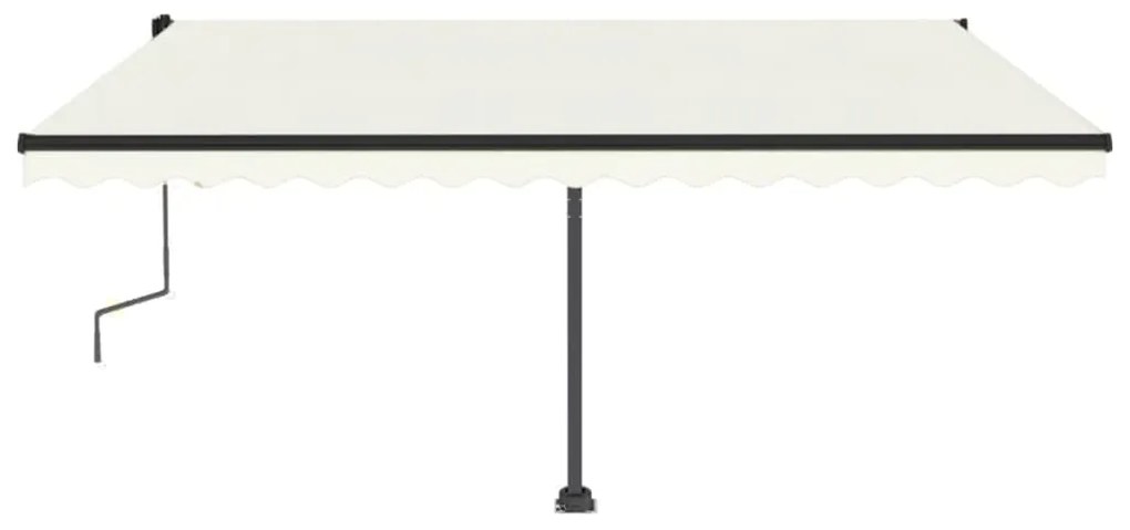 Toldo retrátil manual com LED 450x350 cm cor creme