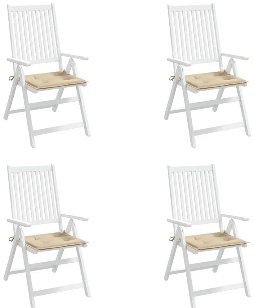 Almofadões p/ cadeiras de jardim 4 pcs tecido oxford bege