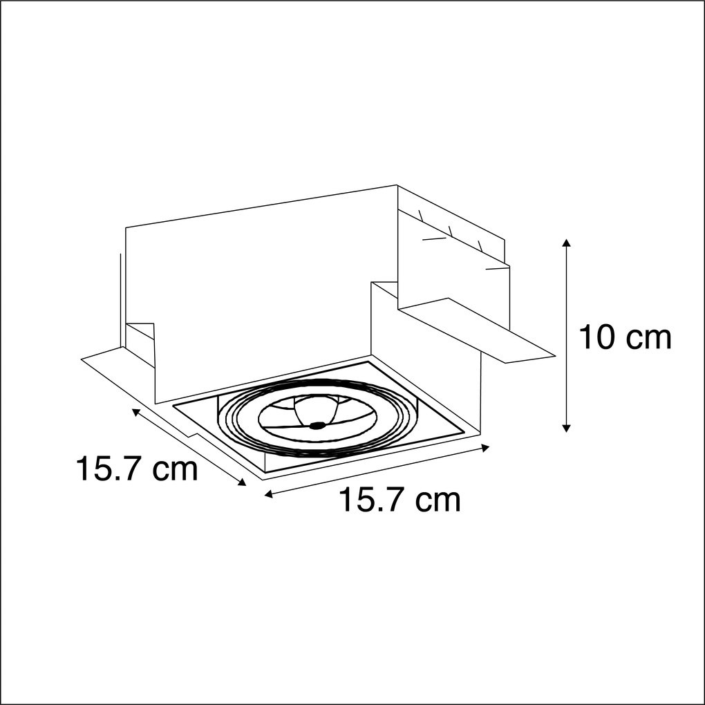 Foco de encastrar AR111 preto orientável trimless - ONEON Moderno