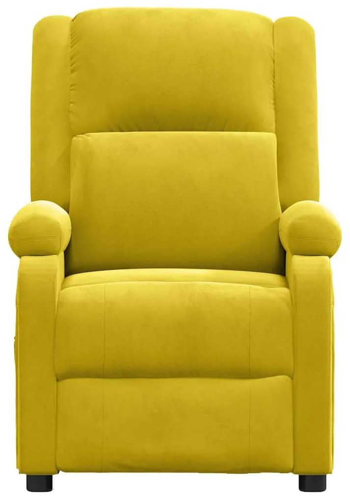 Poltrona reclinável veludo amarelo