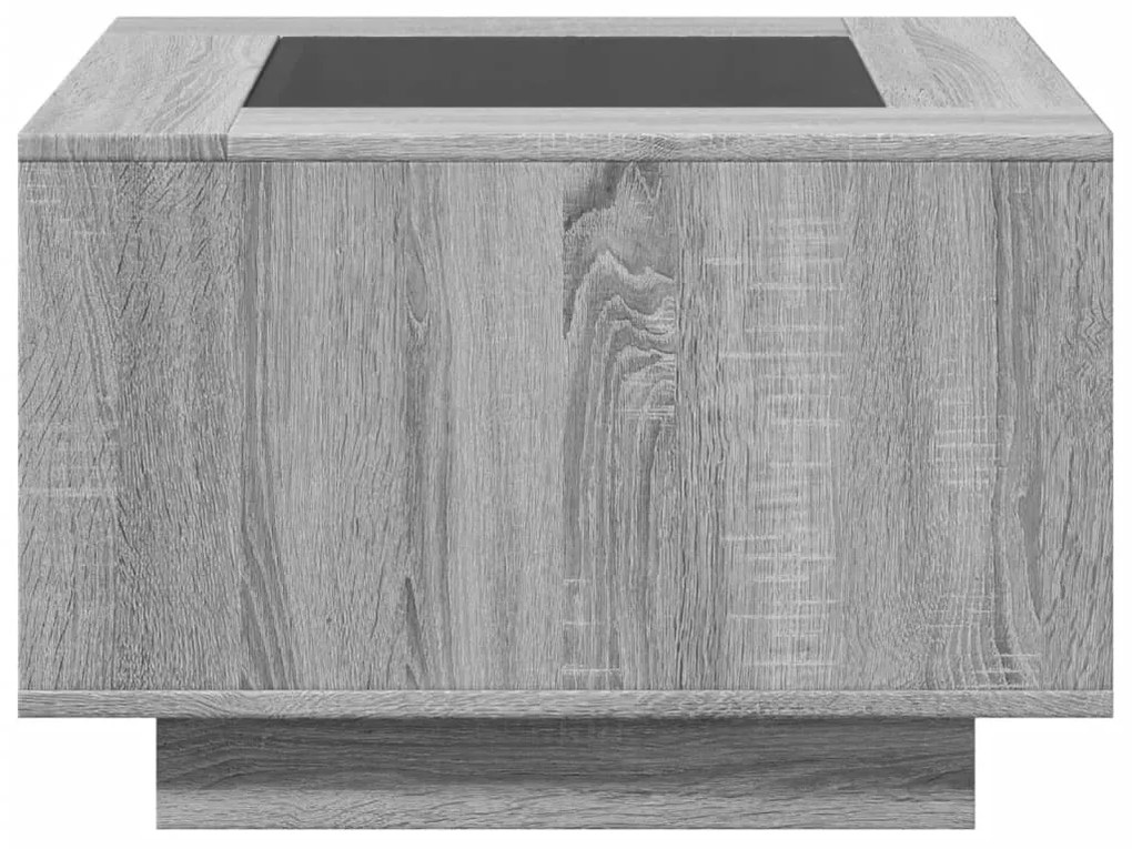 Mesa de centro c/ LEDs 60x60x40 cm derivados de madeira