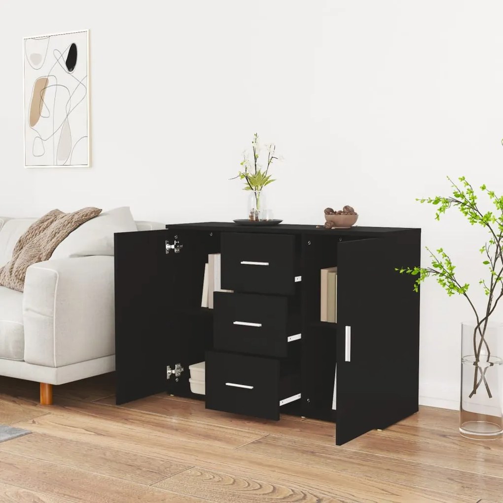 Aparador 91x29,5x65 cm derivados de madeira preto