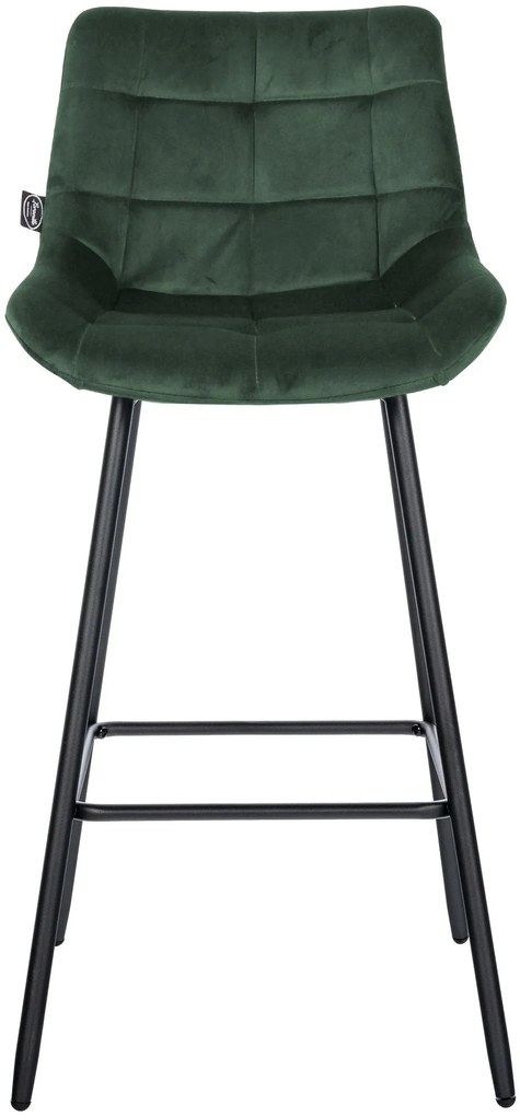 Banco de bar Weston em veludo e com estrutura preta 49 x 104 x 56 cm Verde escuro