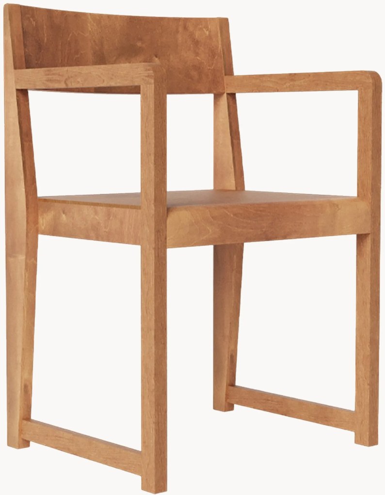 Cadeira com braços em madeira de bétula 01