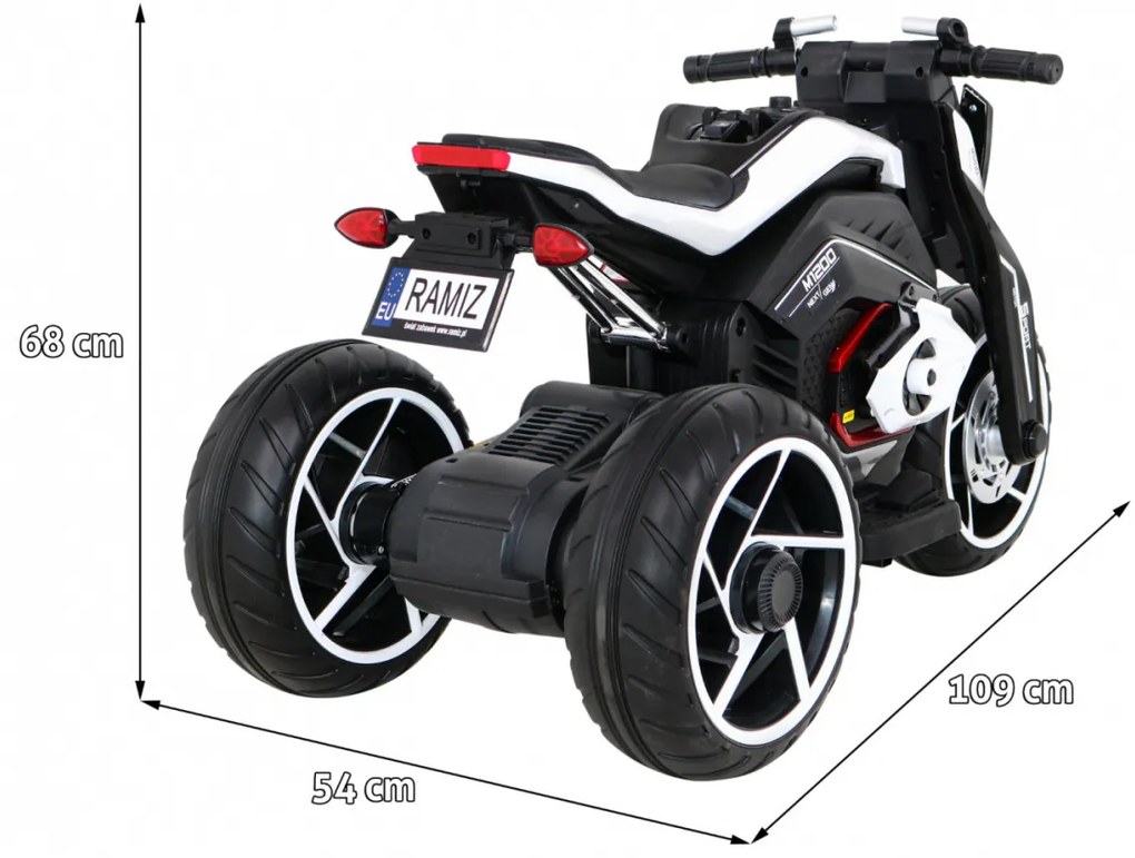 Mota elétrica para Crianças 12V 3 Rodas Rodas Espuma EVA Branca