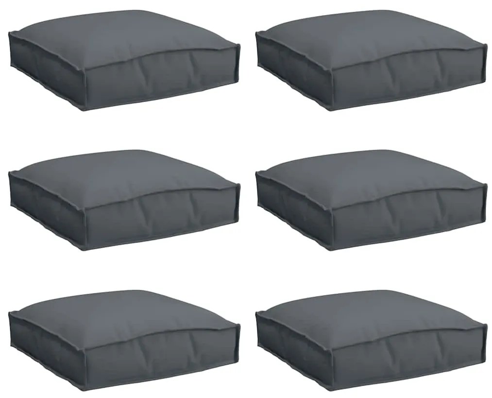 Kit de 6 almofadas de palete antracite 40 x 40 x 8 cm, em tecido Oxfor