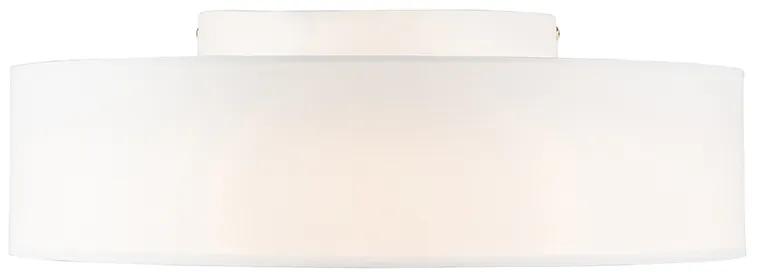 Candeeiro de tecto branco 40 cm com LED - Drum LED Moderno