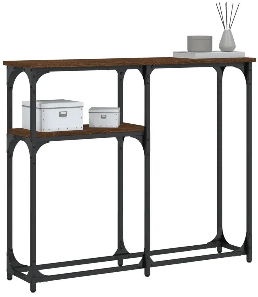 Mesa consola 90x22,5x75 cm derivados madeira carvalho castanho