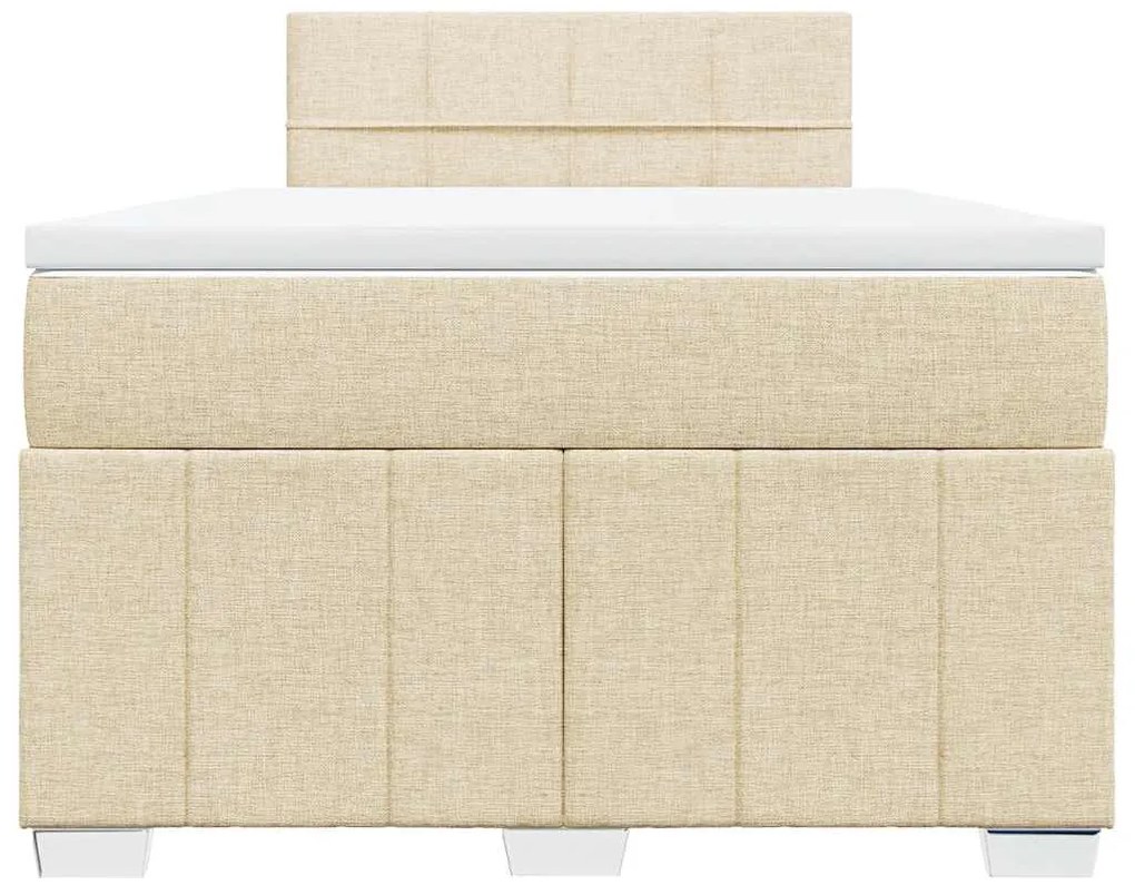 Cama com molas/colchão 120x200 cm tecido cor creme