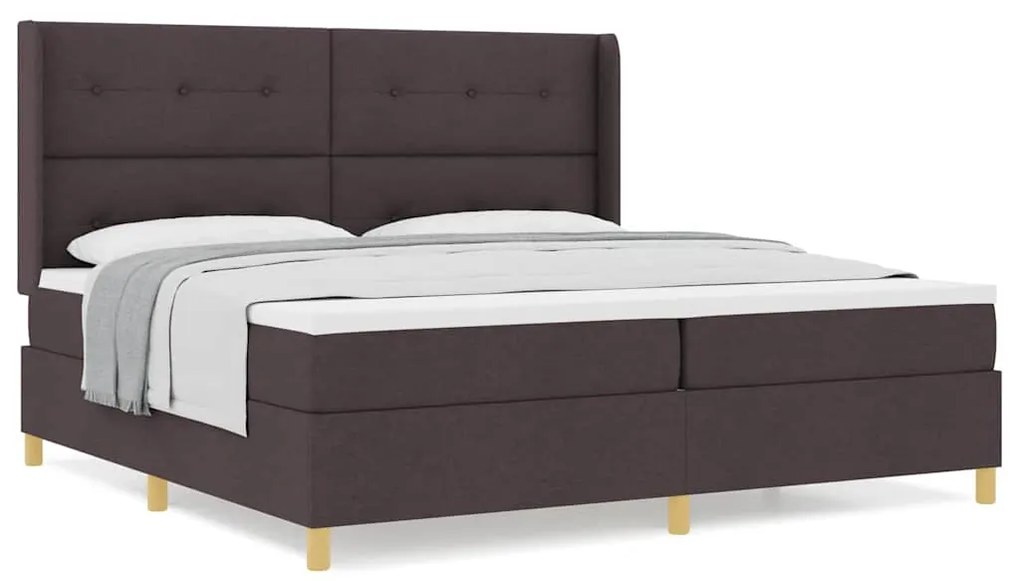 Cama Box com Colchão Castanho 200 x 200 cm em Tecido