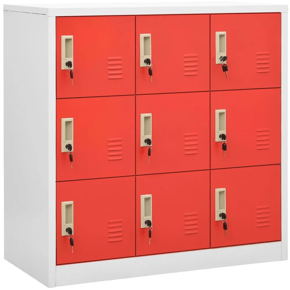 Cacifos 5 pcs 90x45x92,5 cm aço cinzento-claro e vermelho