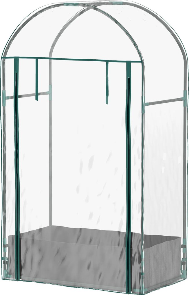 Mini estufa de jardim 89 x 50 x 152 cm para varanda com saco de plantio e cobertura de plástico reforçado, porta enrolável, transparente