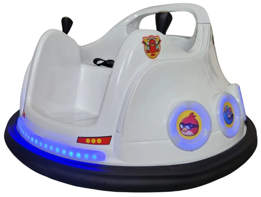Carrinho de choques eletrico para crianças Angry Birds 6 volts Branco