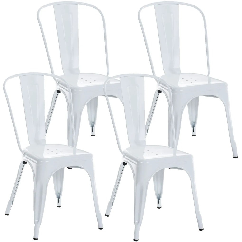 Conjunto de 4 cadeiras Benedikt 44 x 89 x 48 cm Branco