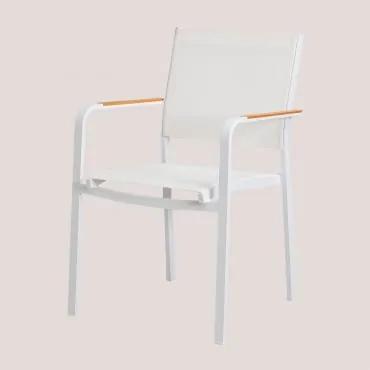Cadeira de jardim empilhável de alumínio Archer Branco - Sklum