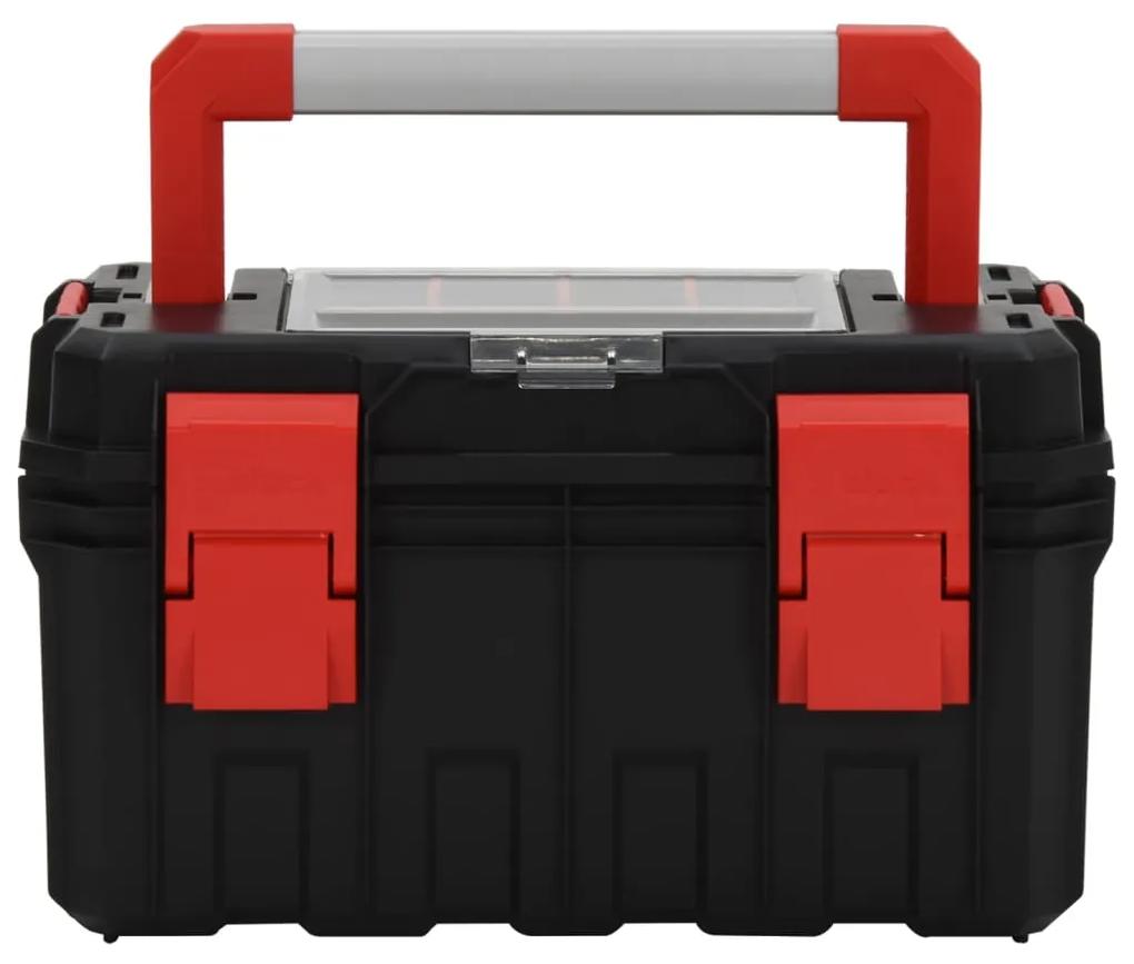 Caixa de ferramentas 45x28x26,5 cm preto e vermelho