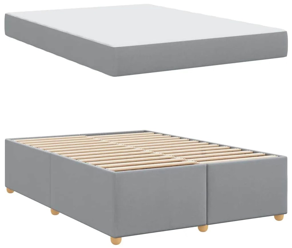Estrutura de cama com colchão Cinzento-claro 140 x 200 cm