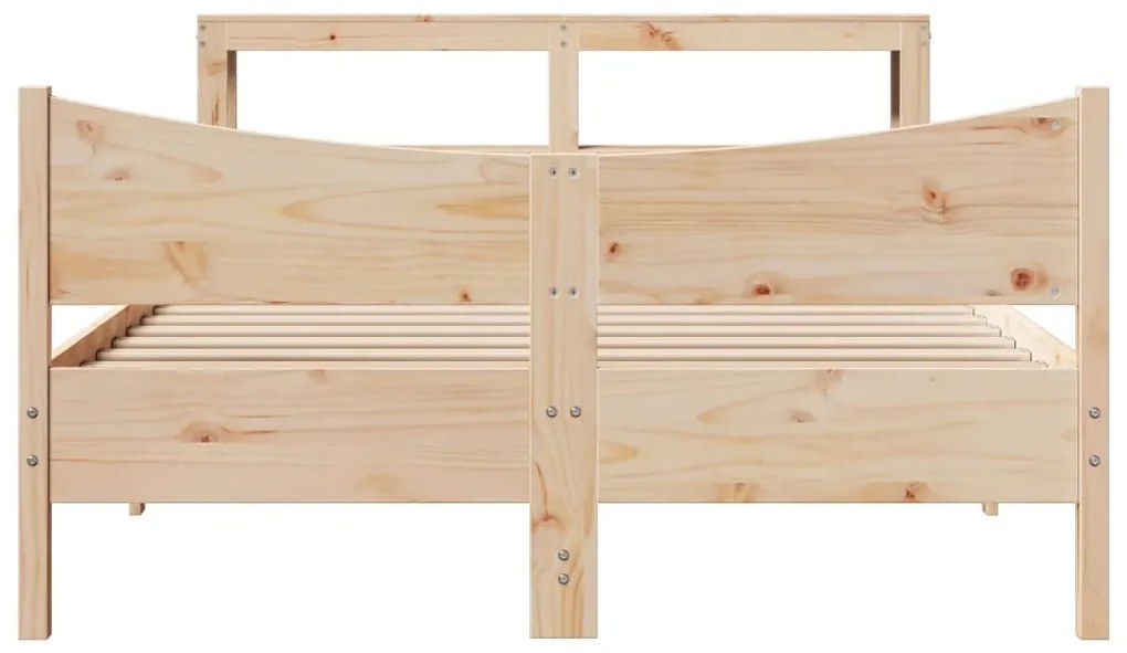 Estrutura de cama c/ cabeceira 150x200 cm pinho maciço