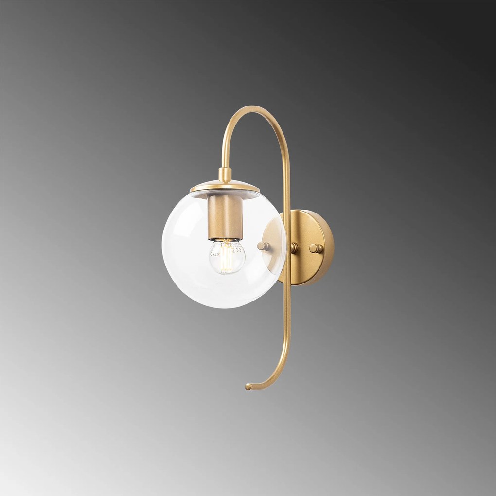 Aplique de Parede Jewel – Dourado Brilhante – 15 x 27 cm