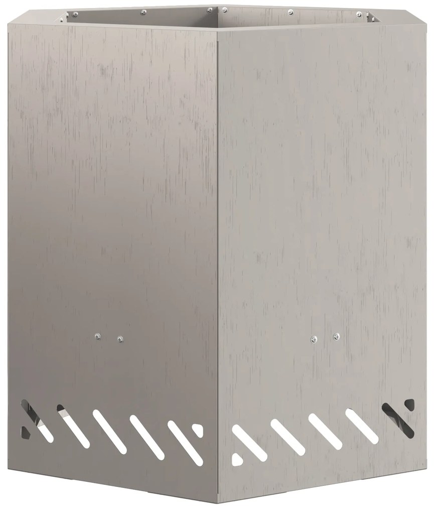 Fogo Sem Fumaça Hexagonal 48x48x51 cm Aço Envelhecido