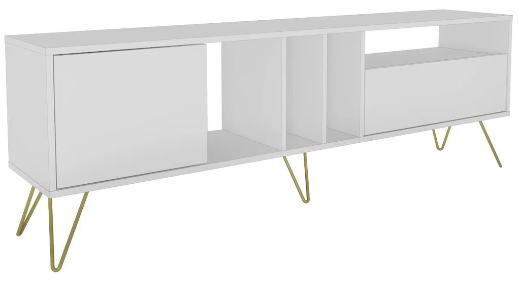 Móvel TV Mistico – Branco e Dourado – 180 x 58,7 x 35,5 cm