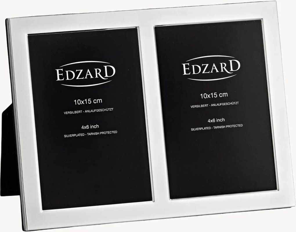 Moldura dupla para fotos banhada a prata Salerno