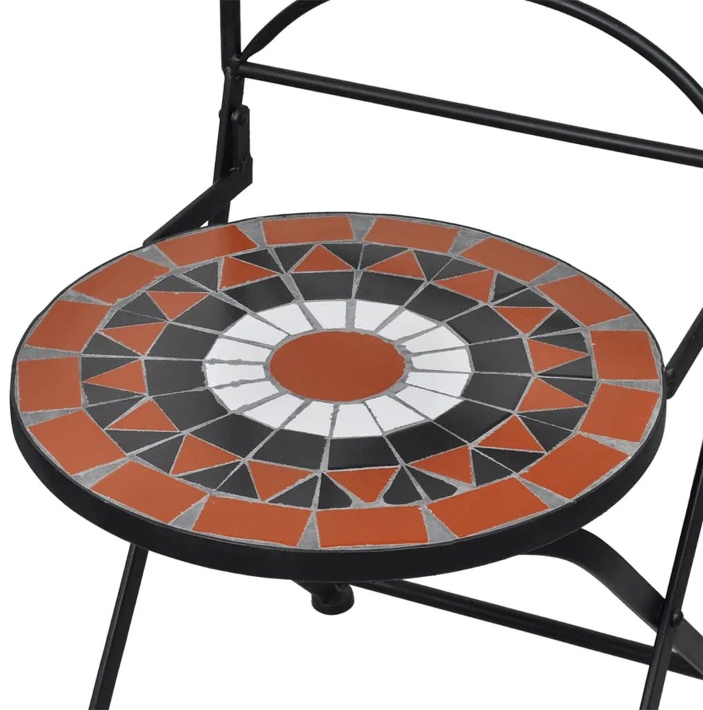 3pcs conjunto bistro mosaico azulejos cerâmica terracota/branco