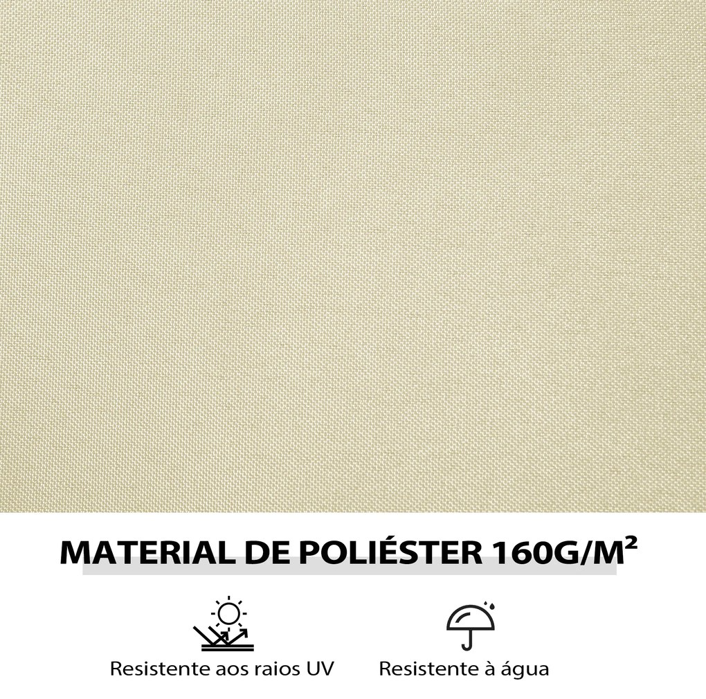 4 Paredes Laterais para Tenda 3x3 m (Não incluida) Laterais de Tenda com Ganchos 8 Janelas e Proteção UV  Creme