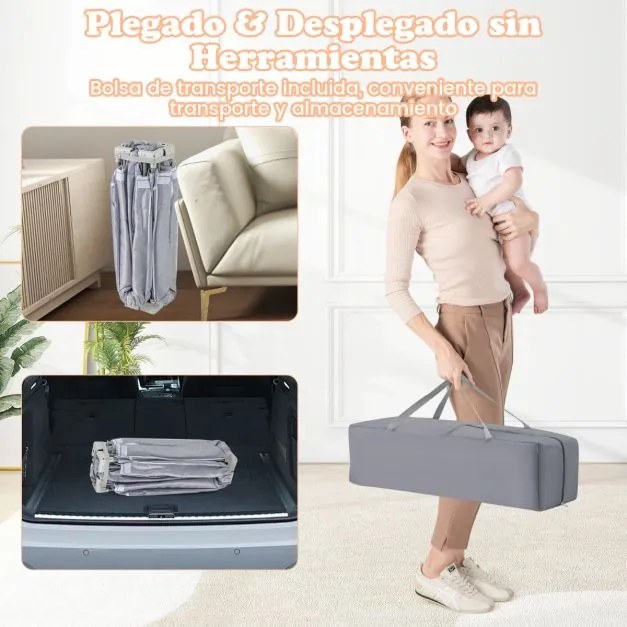 Parque infantil para bebés 127 x 127 x 72,5 cm. com 50 bolas oceânicas e 4 pegas, com porta com fecho de correr para 0-3 anos. Cinza escuro