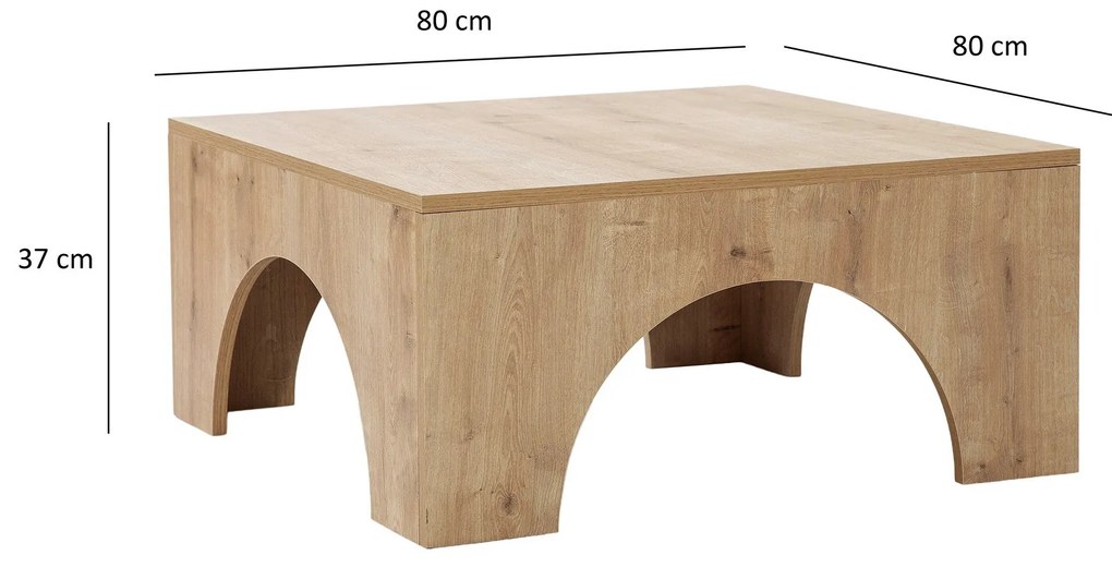 Mesa de Centro Collesium – Carvalho – 80x37x80 cm