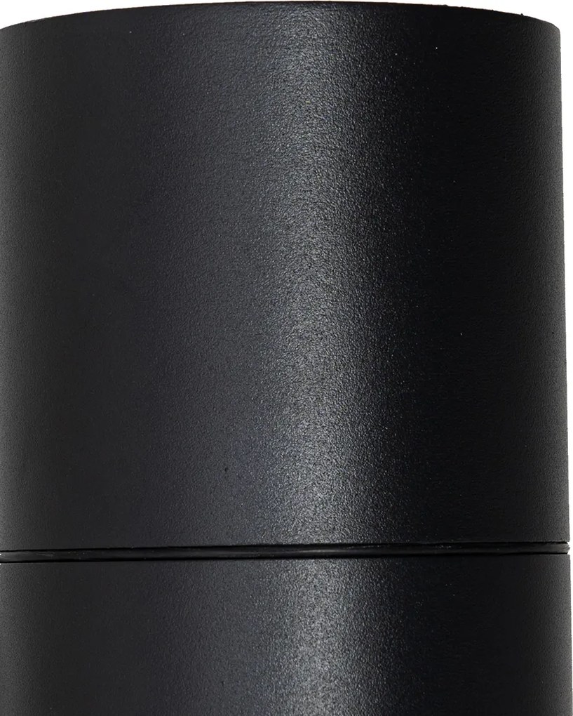 Candeeiro de parede exterior preto AR70 de 2 luzes com sensor de movimento - Duo