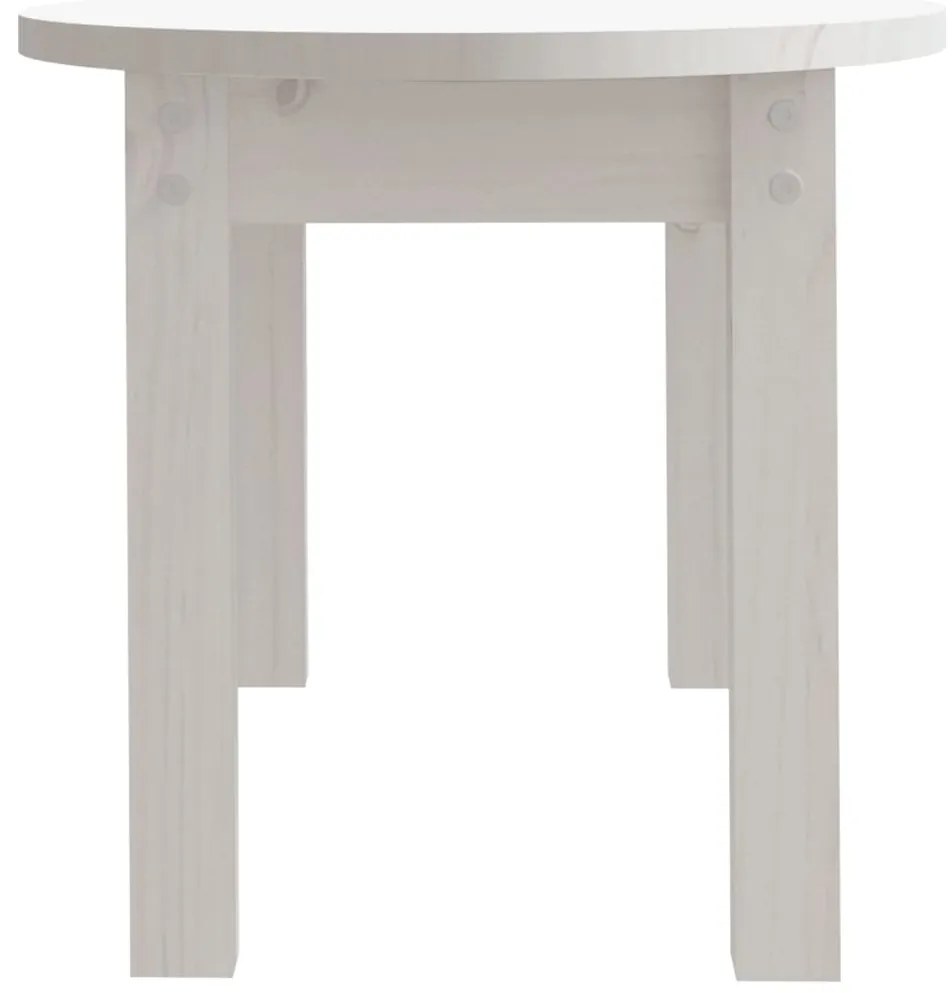 Mesa de centro 80x40x35 cm madeira de pinho maciça branco