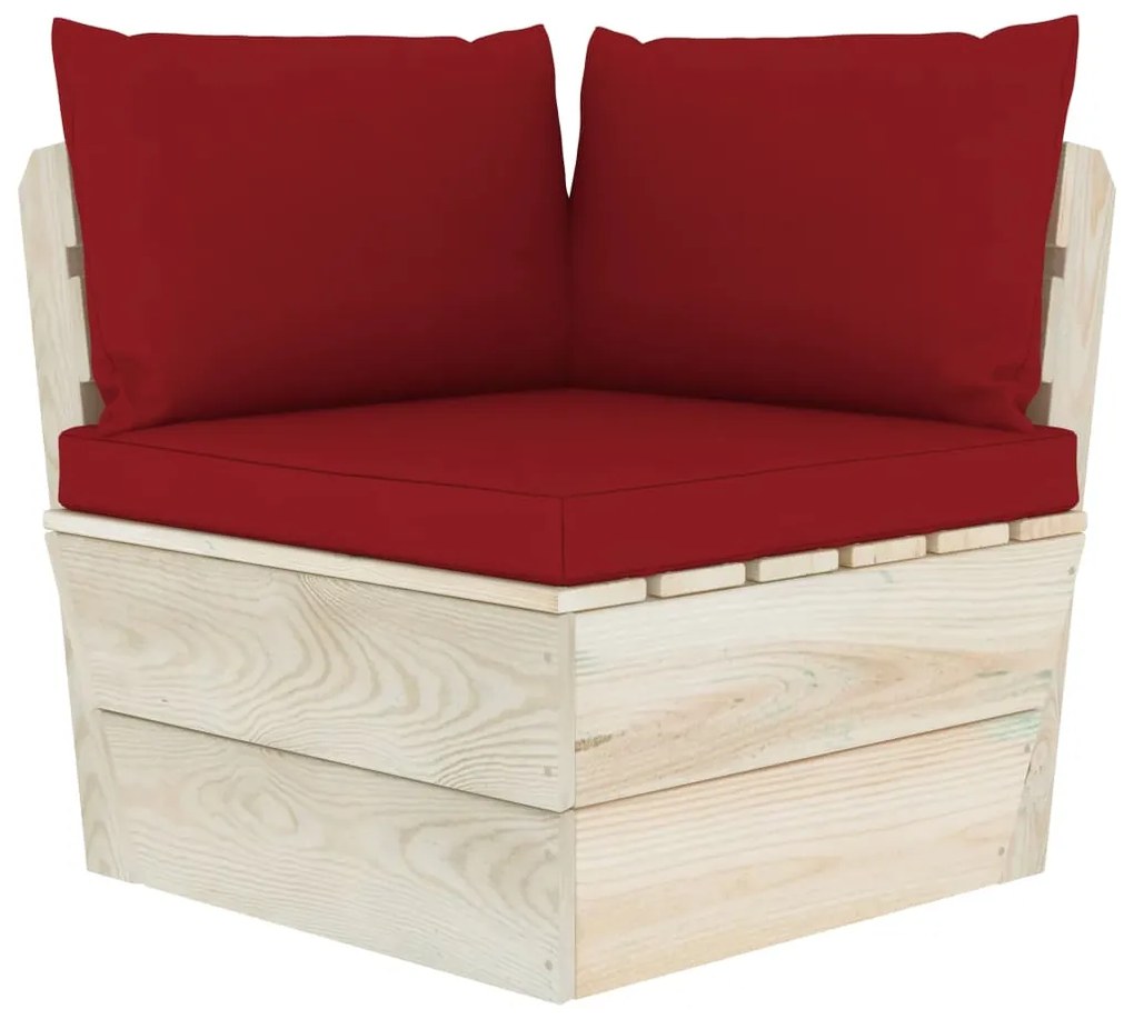 6 pcs conjunto lounge de paletes + almofadões madeira de abeto