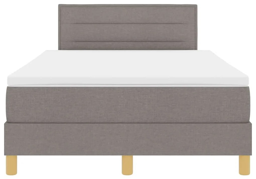 Cama Box Spring com Colchão e LED Taupe 120x200 cm Tecido