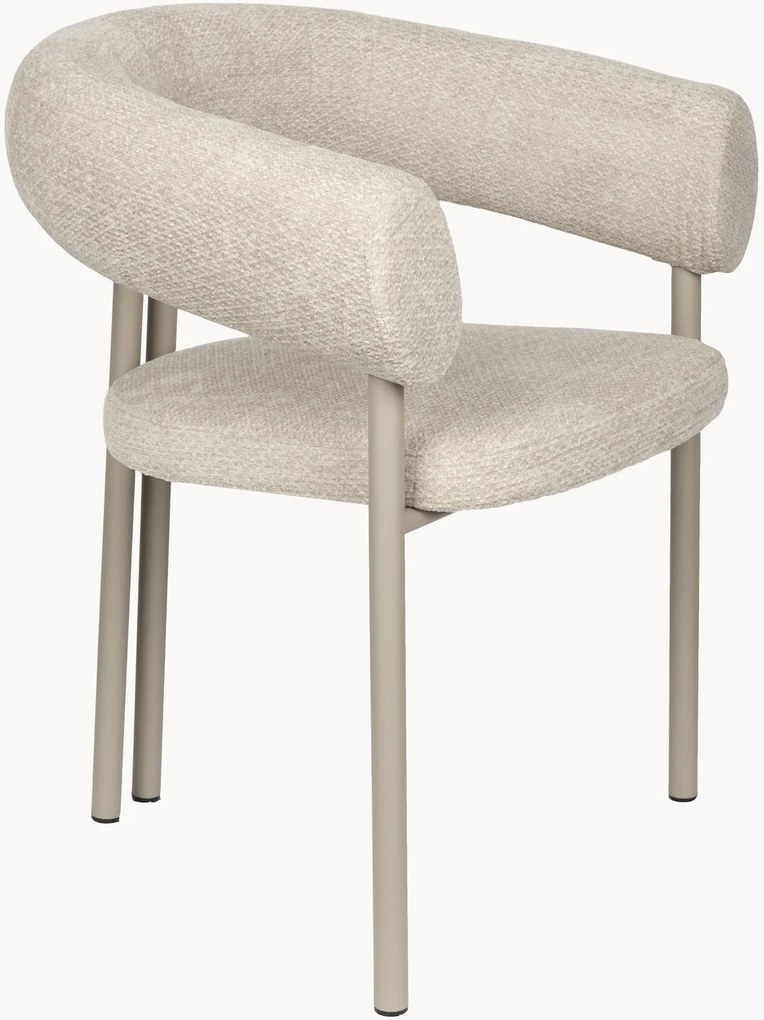 Cadeiras de jantar estofadas com braços Heels, conjunto de 2