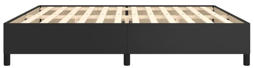 Estrutura de cama 200x200 cm couro artificial preto