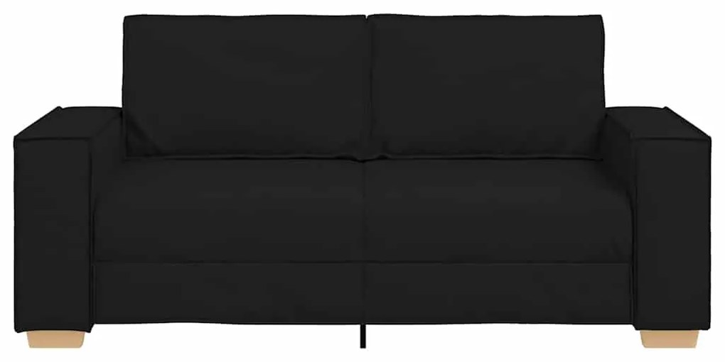 Sofá de 2 lugares preto 140 cm tecido