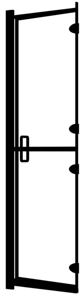 Divisória de chuveiro dobrável ESG 80x140 cm preto