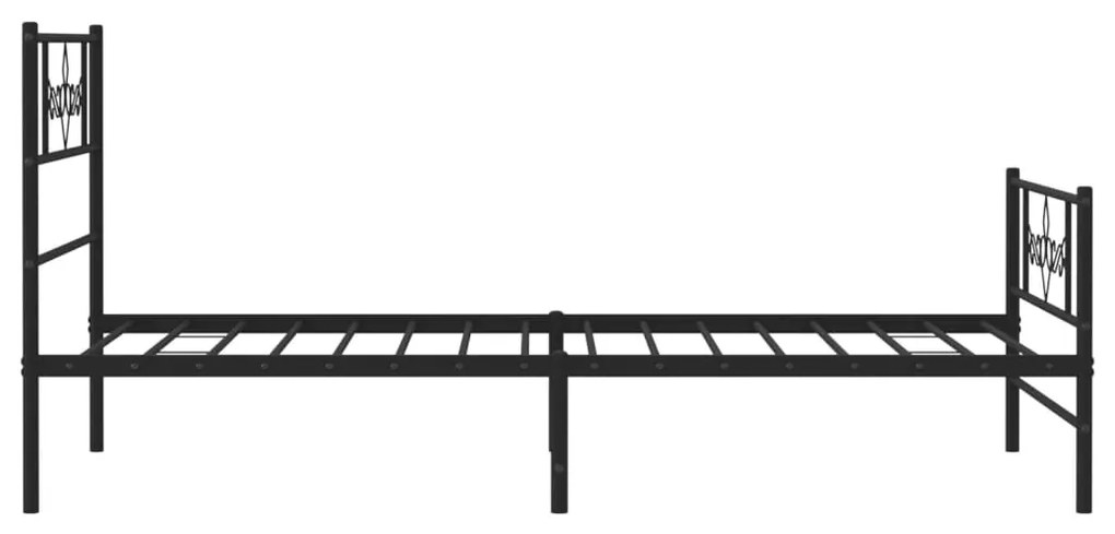 Estrutura de cama com cabeceira e pés 80x200 cm metal preto