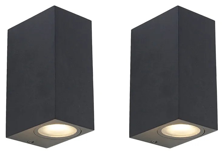 Conjunto de 2 Apliques de Parede Modernos Pretos 2 Luzes IP44 - Baleno Moderno,Design