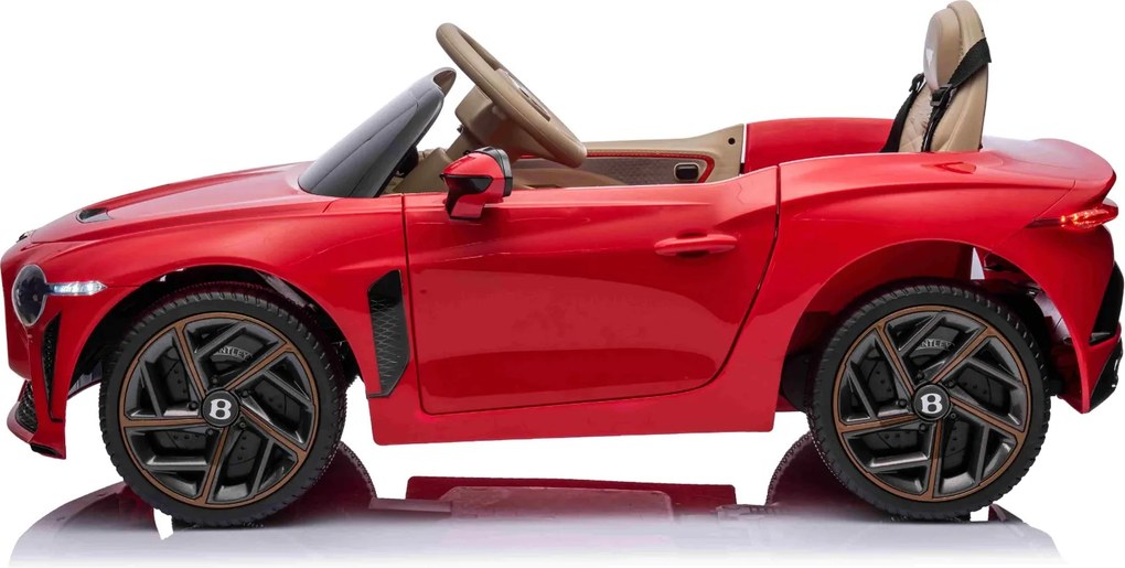 Carro elétrico para crianças Bentley Bacalar 12V, portas que se abrem para cima, controlo remoto 2,4 GHz, luzes LED, entrada USB/AUX, suspensão, bater