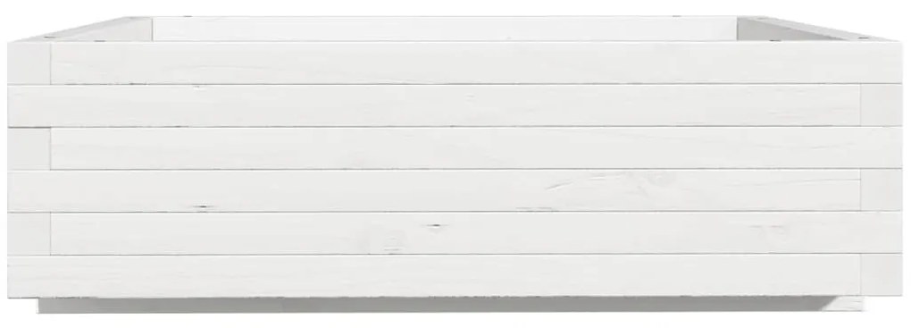 Vaso/floreira de jardim 80x80x26,5 cm pinho maciço branco