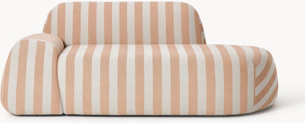 Sofá com chaise longue às riscas Wolke (2 lugares)