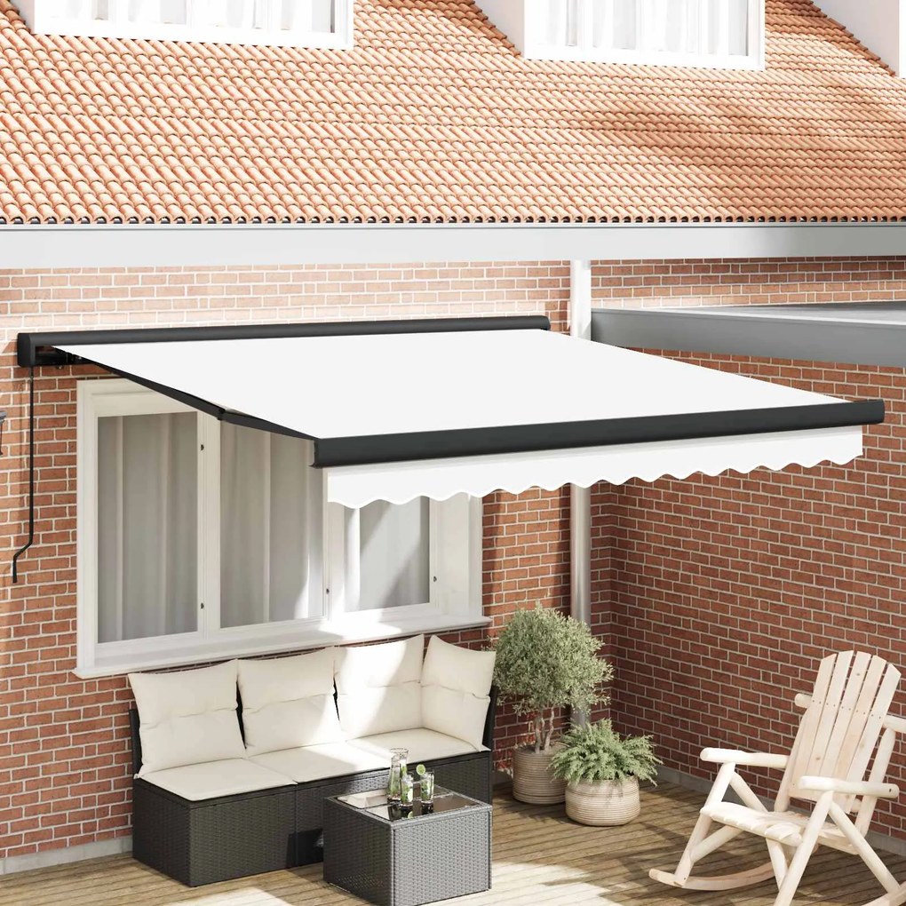 vidaXL Toldo Retrátil Branco 300 x 250 cm Tecido e Metal