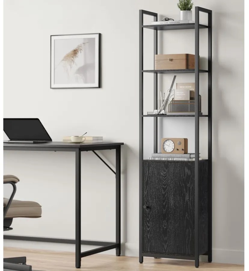Estante de sala minimalista e elegante 24 x 40 x 159,5 cm Preto