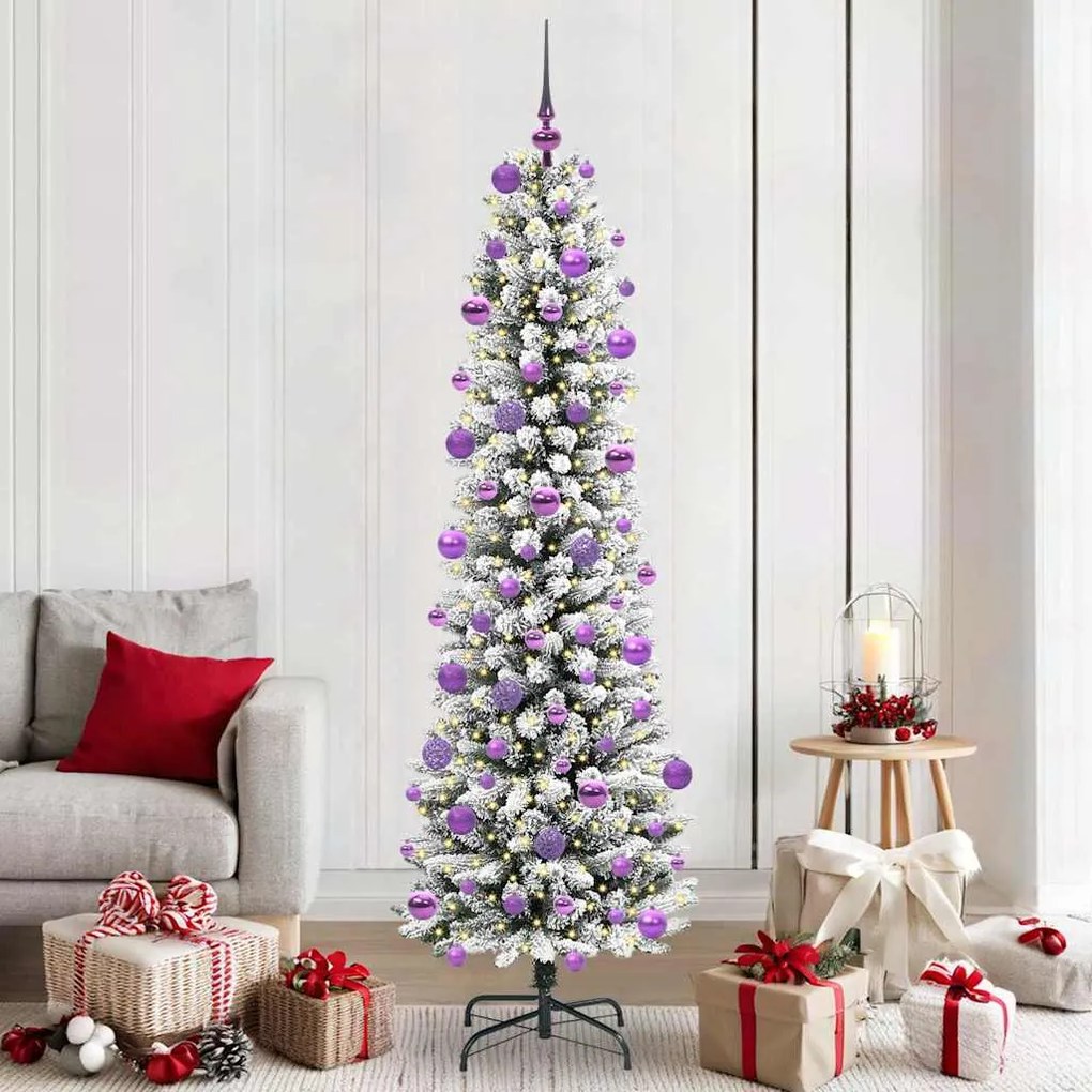 vidaXL Árvore de Natal Artificial Branco 210 cm PVC, Metal e Plástico